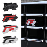 Logo R de calandre pour VW Polo Passat Golf Tiguan T-Roc Touareg R - Noir ou Rouge