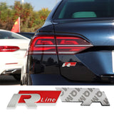 Logo R line badge de coffre pour VW Polo Passat Golf Tiguan T-Roc Touareg R-Line - Noir ou Rouge