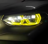 Modules LED DRL Angel Eyes Jaunes look CSL pour BMW X4 G02 (2018 à 2024)