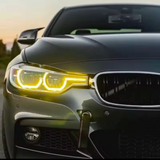 Modules LED DRL Jaunes Angel Eyes look CSL pour BMW Série 3 F30 / M3 F80 (2011 à 2019)