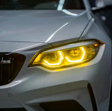 Modules LED DRL Jaunes look CSL Angel Eyes pour BMW Série 2 F22 / M2 F87 (2014 à 2021)
