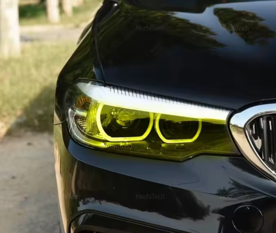 Modules LED DRL Jaunes look CSL Angel Eyes pour BMW Série 5 G30 avant restylage (2016 à 2020)