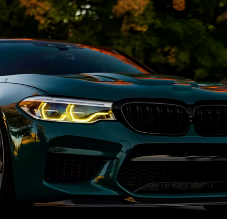 Modules LED DRL Jaunes look CSL Angel Eyes pour BMW Série 5 G30 avant restylage (2016 à 2020)