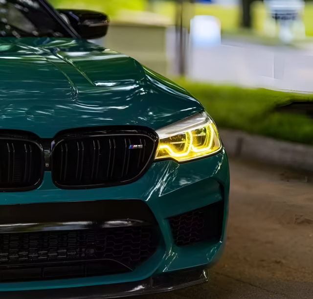 Modules LED DRL Jaunes look CSL Angel Eyes pour BMW Série 5 G30 avant restylage (2016 à 2020)