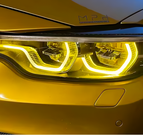 Modules LED DRL jaunes look CSL Angel Eyes pour BMW Série 4 F32 / M4 F82 (2013 à 2017)