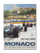 Poster de voiture F1 vintage Grand Prix de Monaco 1966