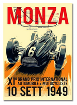Poster de voiture F1 vintage Grand Prix de Monza