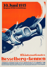 Poster de voiture de course vintage Rennen 1935