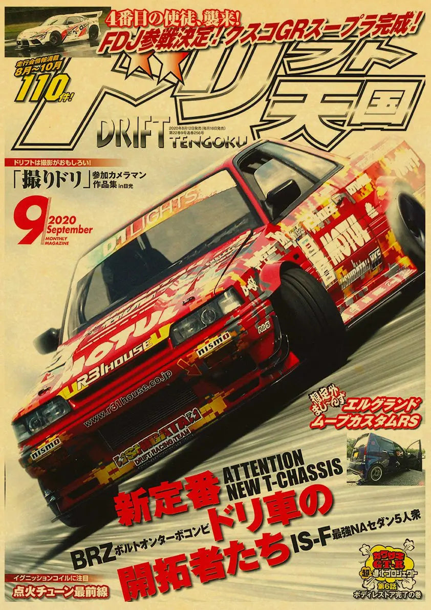 Poster de voiture retro Affiche vintage JDM Drift