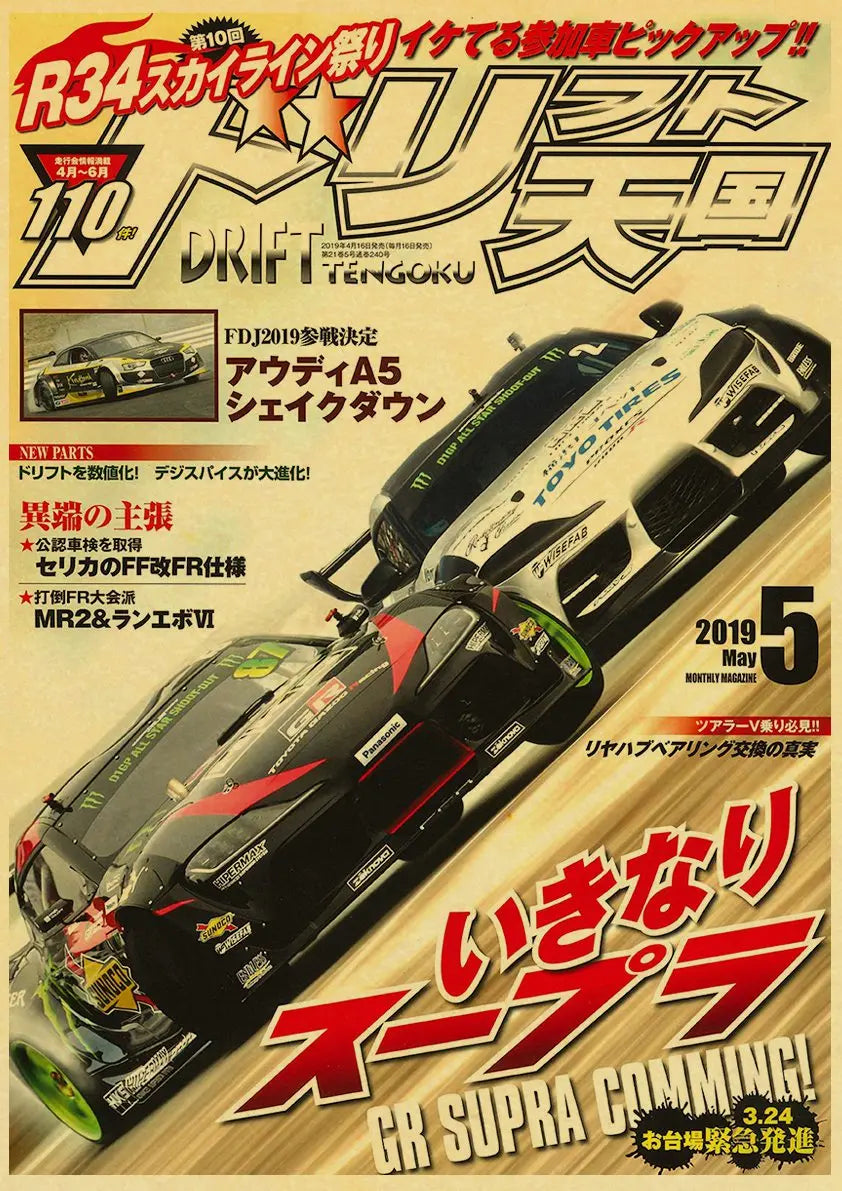 Poster de voiture retro Affiche vintage JDM Drift