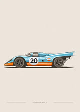 Poster voiture de course vintage F1 et 24 Heures du Mans