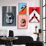 Poster voiture de course vintage F1 et 24 Heures du Mans