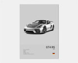 Poster voiture en toile collection Porsche 911