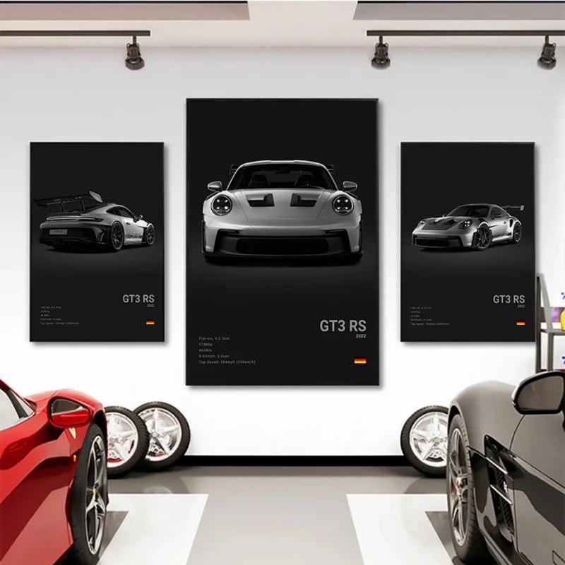 Poster voiture en toile collection Porsche 911