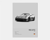 Poster voiture en toile collection Porsche 911