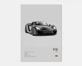 Poster voiture en toile collection Porsche 911