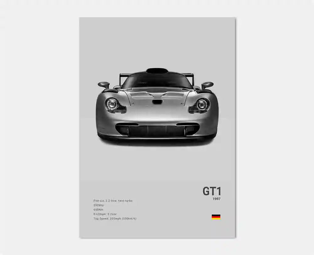 Poster voiture en toile collection Porsche 911