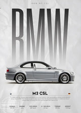 Poster de voiture Affiche murale BMW M3 E46 CSL