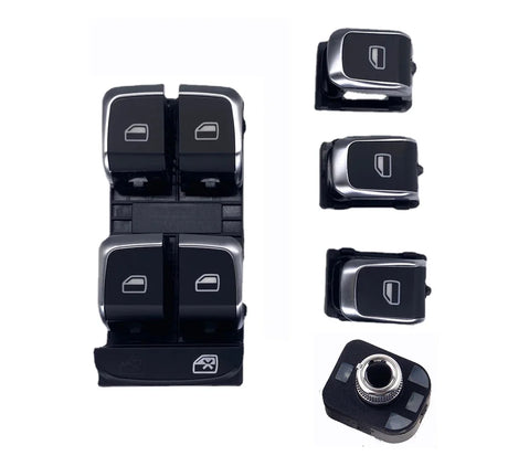 Boutons de lève-vitre chromés et bouton de rétroviseurs pour Audi A4 B8, A5 B8 et Q5 8R
