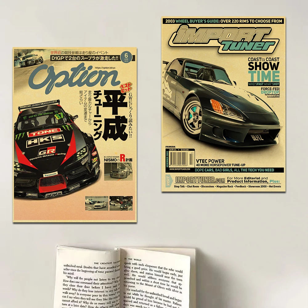 Poster de voiture retro Affiche vintage JDM Drift