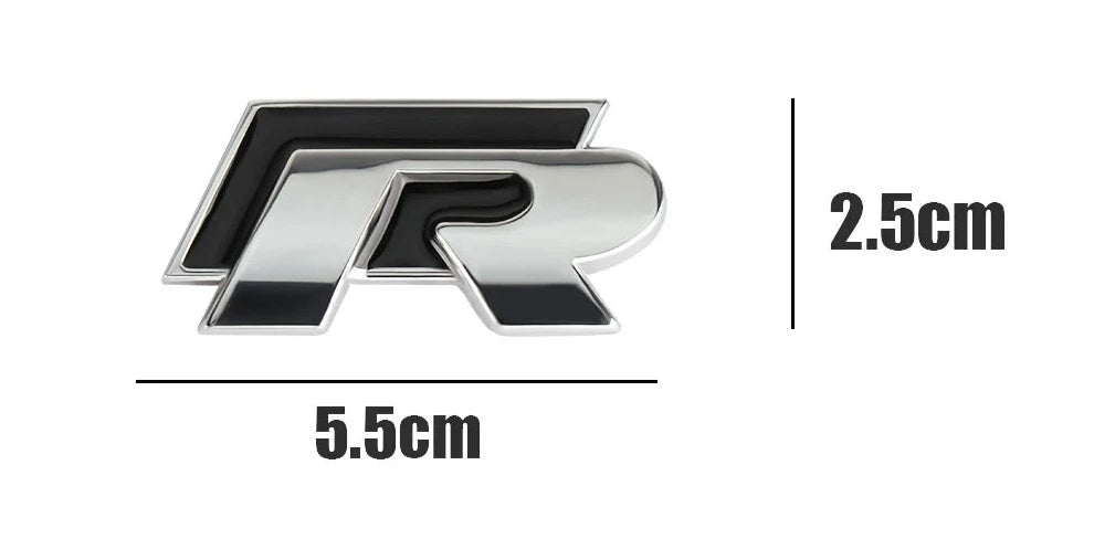 Logo de coffre R pour VW Polo Passat Golf Tiguan T-Roc Touareg R - Noir ou Rouge