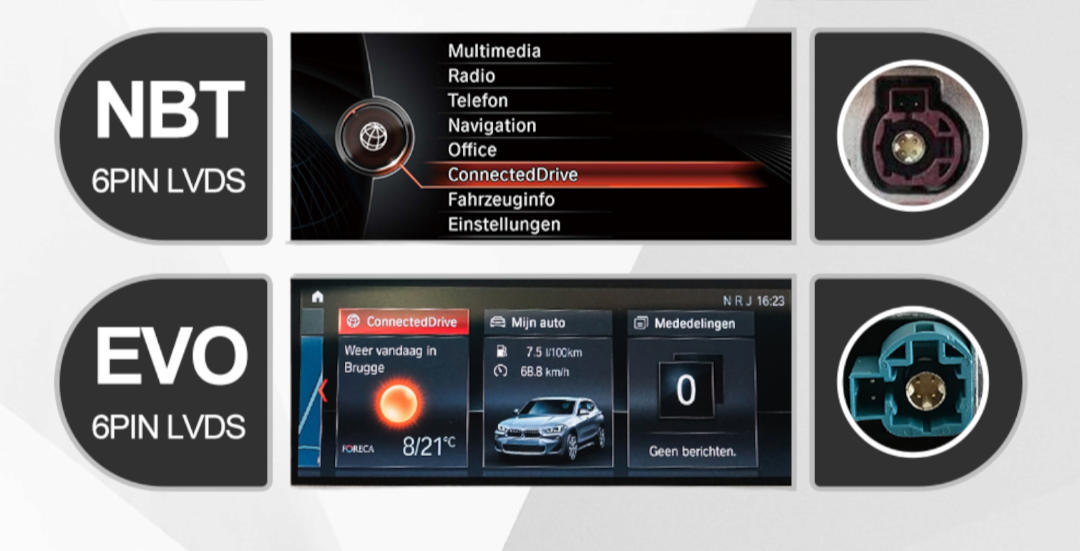 Boîtier Autoradio Android Auto et Apple CarPlay pour BMW X5 F15 NBT (2014 à 2020)