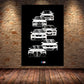 Affiche voiture Générations BMW M3 Motorsport Poster voiture en toile