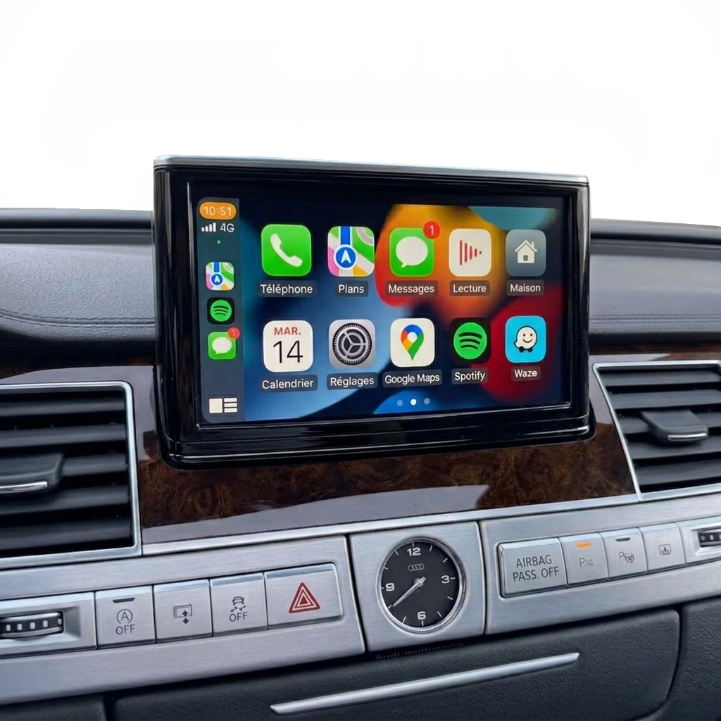 Autoradio connecté Boitier Android Auto et Apple CarPlay pour Audi A8 D4 (2009 à 2017)