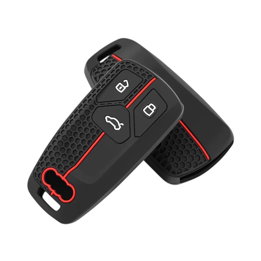 Coque de clé Audi en silicone avec porte-clés