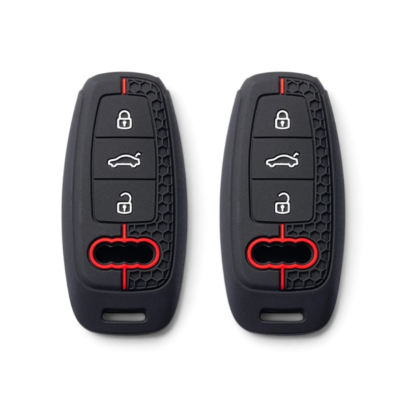 Coque de clé Audi en silicone avec porte-clés
