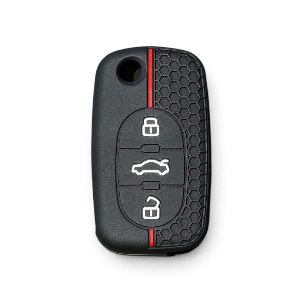 Coque de clé Audi en silicone avec porte-clés