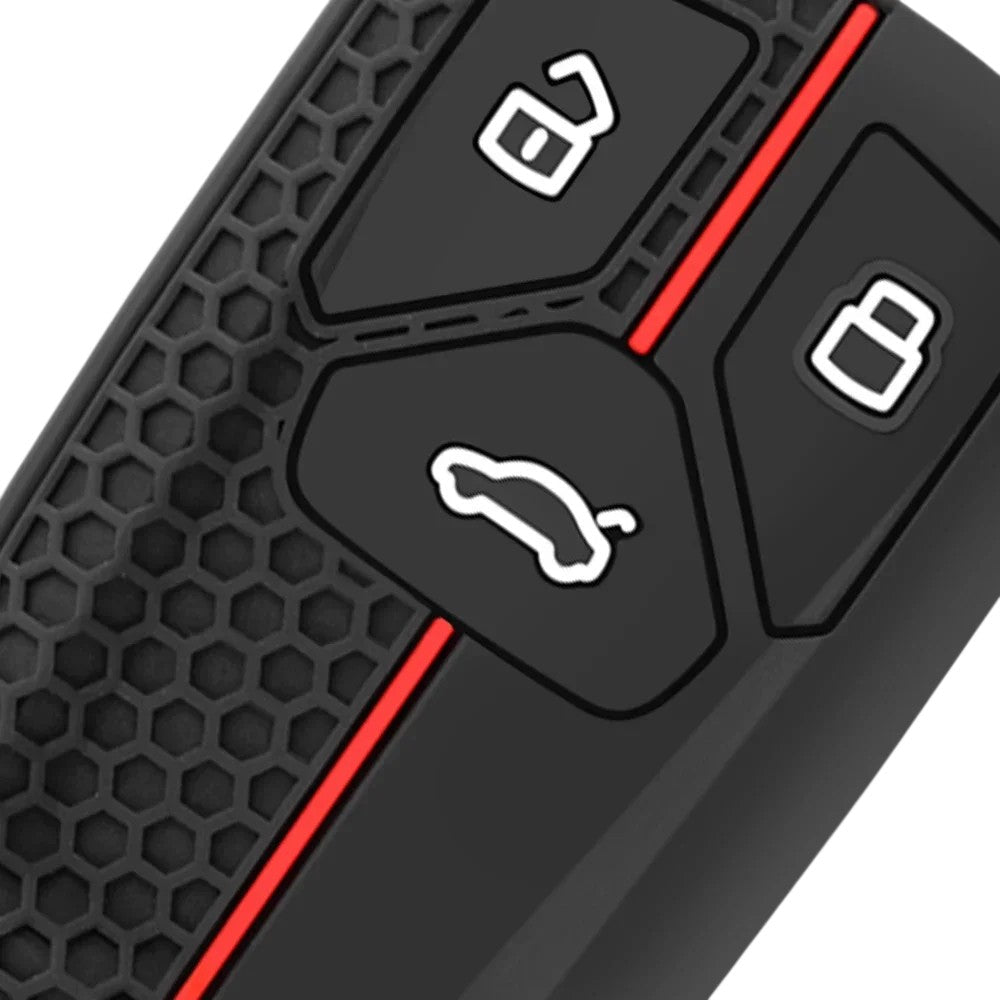 Coque de clé Audi en silicone avec porte-clés