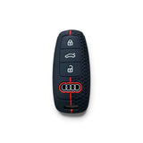 Coque de clé Audi en silicone avec porte-clés
