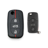 Coque de clé Audi en silicone avec porte-clés