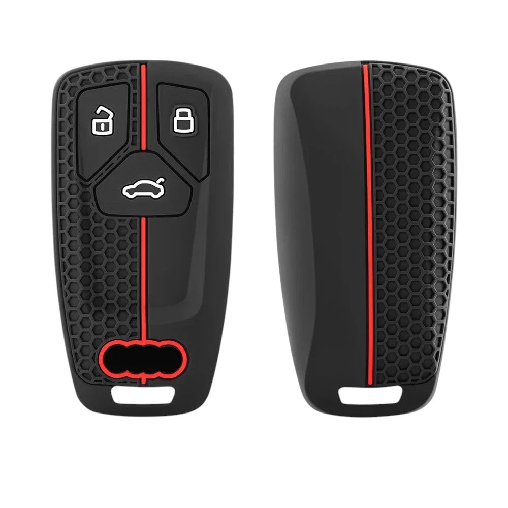 Coque de clé Audi en silicone avec porte-clés