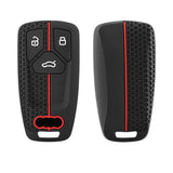 Coque de clé Audi en silicone avec porte-clés