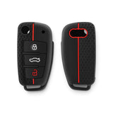 Coque de clé Audi en silicone avec porte-clés