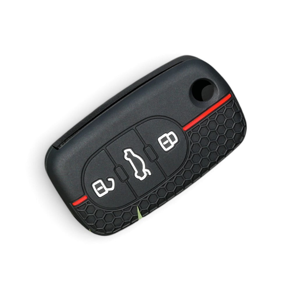 Coque de clé Audi en silicone avec porte-clés