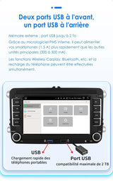 Autoradio connecté Android Auto et Apple CarPlay pour Volkswagen VW Touran (2003 à 2012)