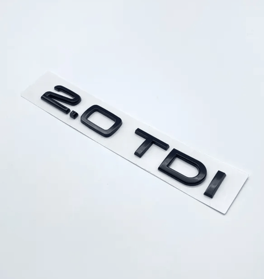 Badge de coffre lettres noires motorisation AUDI 2.0 TDI