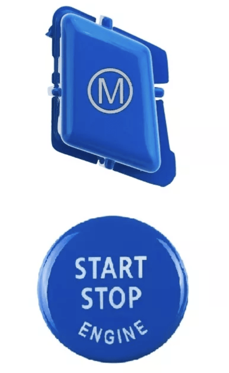 Bouton Start & Stop et Bouton M Coques de rétroviseurs type M3 BMW Série 3 E90 et E92 LCI Bouton Start & Stop Performance Bleu pour BMW Série 3 E92 E93 (2007 à 2013)