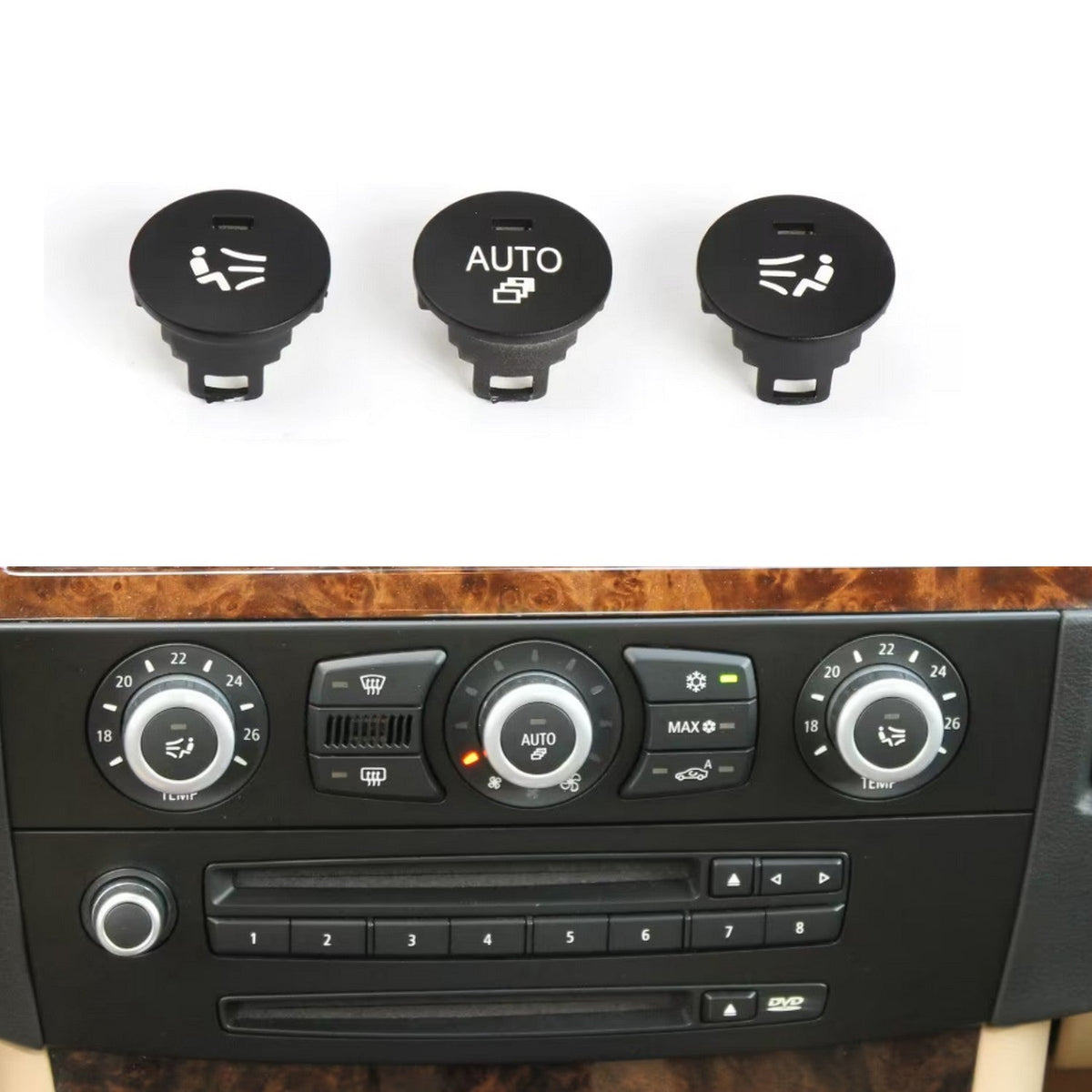 Boutons de radio et de climatisation pour BMW Série 5 E60 et E61