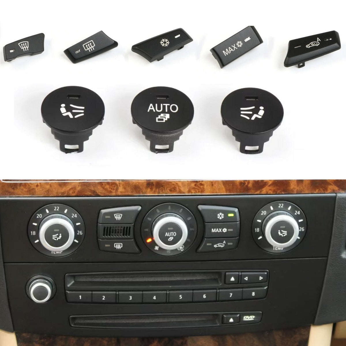 Boutons de radio et de climatisation pour BMW Série 5 E60 et E61