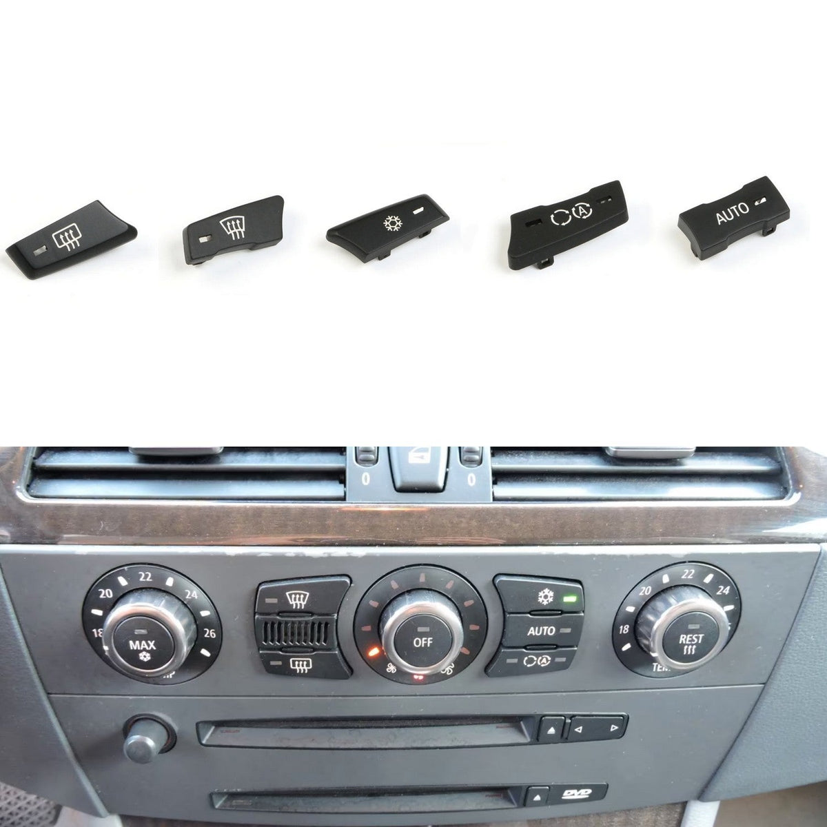 Boutons de radio et de climatisation pour BMW Série 5 E60 et E61