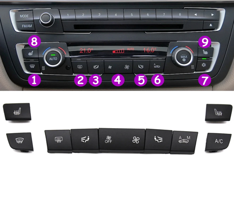 Boutons de radio et de climatisation pour BMW Série 1 F20