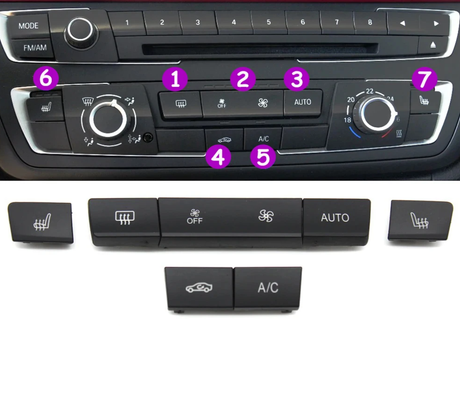 Boutons de radio et de climatisation pour BMW Série 1 F20