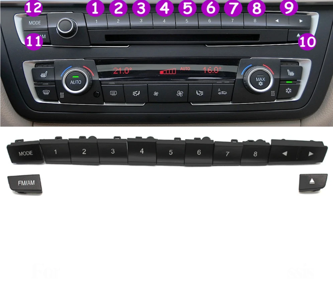 Boutons de radio et de climatisation pour BMW Série 1 F20