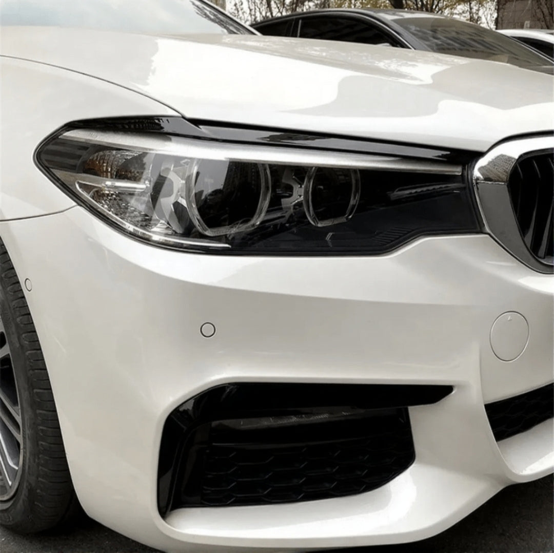 Paupières de Phares Avant Noires pour BMW Série 5 G30 (2018 à 2023)