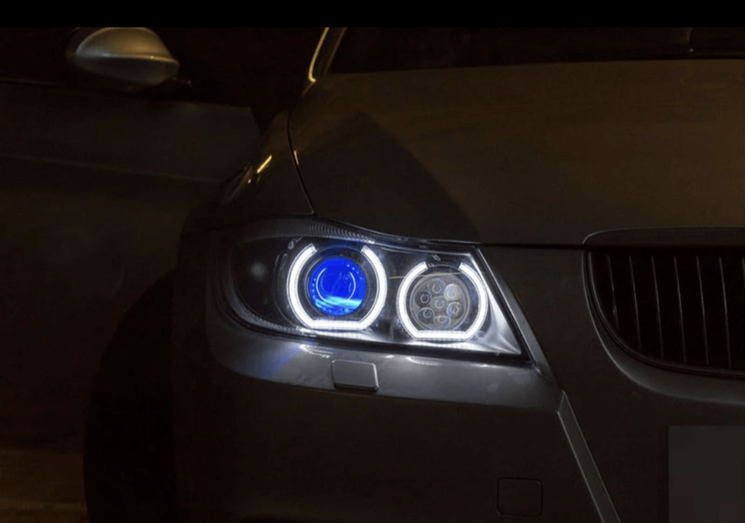 Cercle complet type BMW Génération F / Halogène Phares Angel Eyes DTM Anneaux LED pour BMW Série 3 Berline E90 (2005 à 2013)