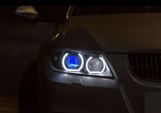 Cercle complet type BMW Génération F / Halogène Phares Angel Eyes DTM Anneaux LED pour BMW Série 3 Berline E90 (2005 à 2013)